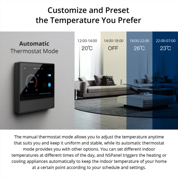 Sonoff NSPanel WiFi Smart Scene Switch Thermostat Temperature All-in-One Control Touch Screen, EU Plug, US Plug