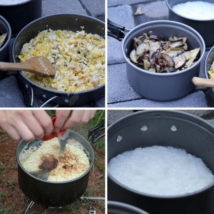 Hewolf HW-K1501 4-5 People Outdoor Aluminum Stove Portable Storage Camping Set, HW-K1501